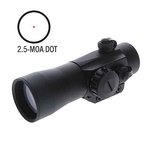 TruGlo Red-Dot Traditional Mount 2x42mm Hunting Tactical Weapon Sight with 11-Position Rheostat for Brightness Adjustment, Black