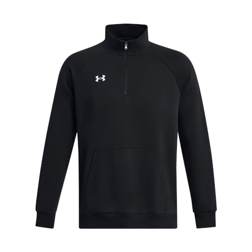 Under Armour Rival Fleece 1/4 Zip Hoodie - Medium Black White