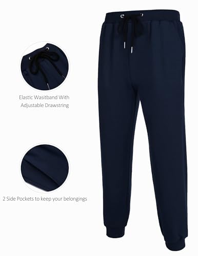 Men's Navy Blue Medium Tracksuit 2 Piece Hooded Athletic Jogging Set