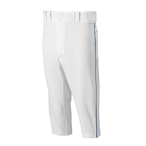 Men's Baseball Shorts with Piped Design, White/Navy, Small