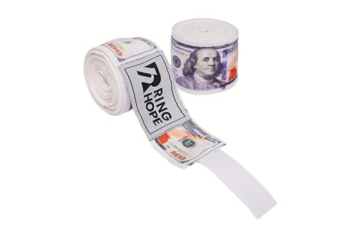 180-Inch Boxing Hand Wraps with Dollar Print - Wrist & Knuckle Support, Breathable MMA & Kickboxing Gear