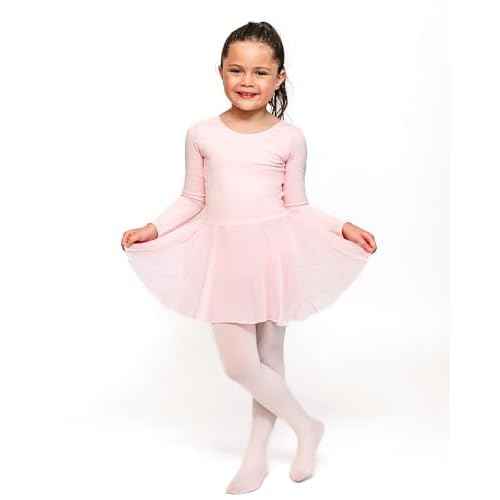 Stelle Ballet Leotards for Girls Long Sleeve Toddler Dance Leotard Outfits with Skirt Classic(Little/Big Kid)