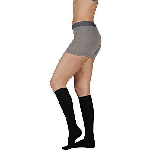 Juzo Soft 2000 15-20mmhg Knee-High Closed Toe Sock with Silicone Top Band, 3 (III) Short, Navy