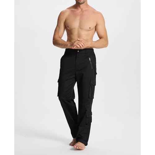 Susclude Camo Pants for Men Stretch Tactical Cargo Pants Elastic Rip Stop Military Army Work Pants with 7 Pockets