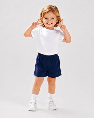 Toddler Girls Mesh Athletic Shorts 4T Kids Basketball Soccer Breathable Summer Active Wear - Black, Navy, Gray