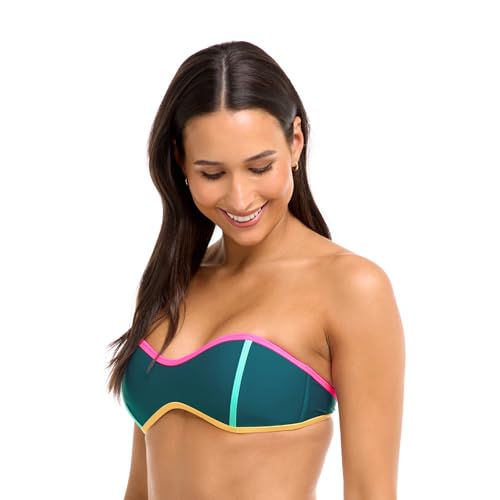 Body Glove Women's Standard Tainted Love Retro Bandeau Bikini Top Swimsuit