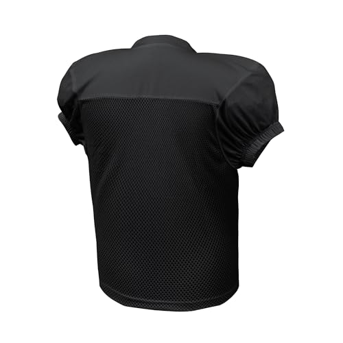 Large Black Stretch Football Practice Jersey Mesh Athletic Football Shirt - Sports Uniform