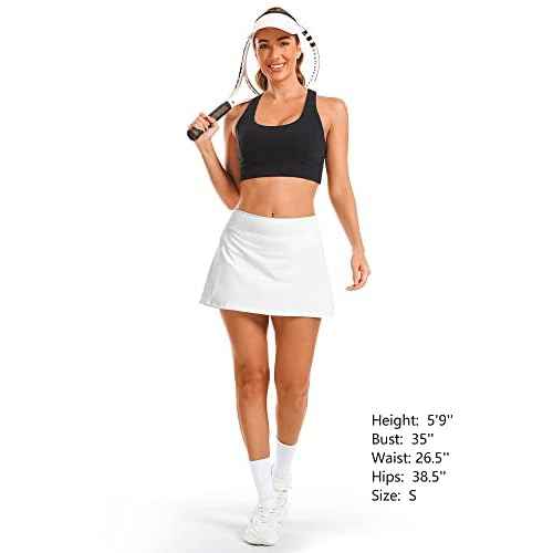 Stelle Women's Tennis Golf Skirts High Waisted with Pockets Inner Shorts for Athletic Skorts Sports Running Pickleball