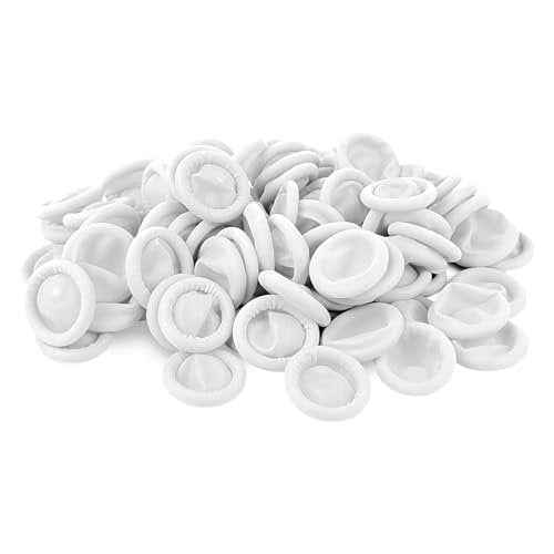 100 Pcs Disposable Finger Cots, Large Latex Finger Protectors for Clean and Dry Protection, Rubber Fingers Tips Tips for Beauty and Electronic Repair (Large White)