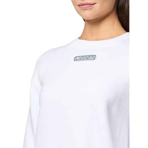 Lacoste Women's Oversized Brushed Fleece Crew Neck Sweatshirt