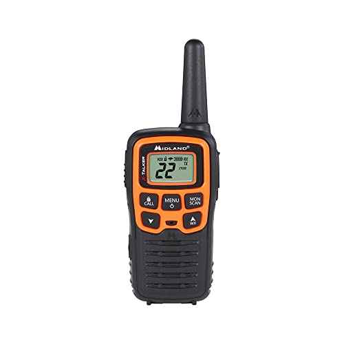 Midland -T51X3VP3 X-TALKER Walkie-Walkie - Long Range Two Way Radio for Camping Hiking Hand Held RZR FRS Compact Radio UTV communication NOAA Weather Scan - Black/Orange, 3 Radios