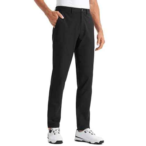 CRZ YOGA Men's All Day Comfy Golf Pants - 28"/30"/32"/34"/36" Quick Dry Lightweight Work Casual Trousers with Pockets
