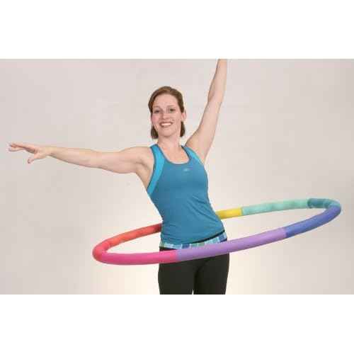 Weighted Hula Hoop, ACU Hoop 3L - 3.3 lb Large, Weight Loss Fitness Workout Sports Hoop with ridges. (Rainbow Colors)