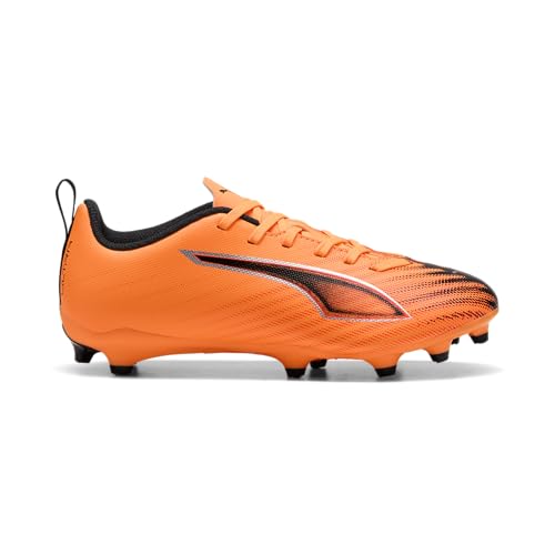 Kids Soccer Cleats Firm Ground and All Surface - Black Red, Big Kid 2 Heat Fire