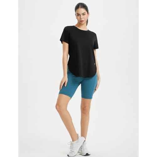 baleaf Women's Short Sleeve Workout Tops Athletic Running Shirts Quick Dry T-Shirts Loose Fit Gym Yoga Tee UPF 50+