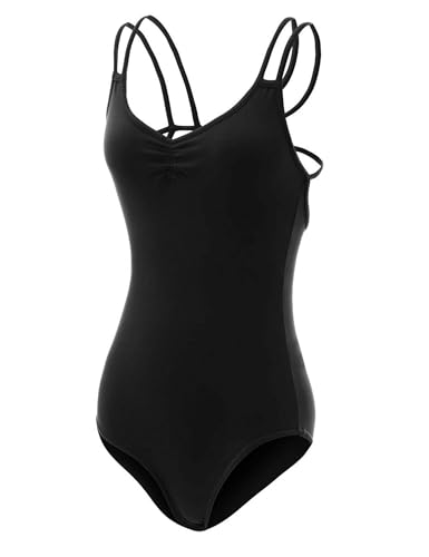 Daydance Black Women’s Dance Leotard - Double Straps Ballet Costume XS - Black