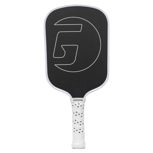 GAMMA RCF Obsidian Pickleball Paddle, Raw Carbon Fiber, 10mm, 13mm, and 16mm Options, Comfortable Molded Foam Handle, Sleak Design, Customizable Handle Weight System