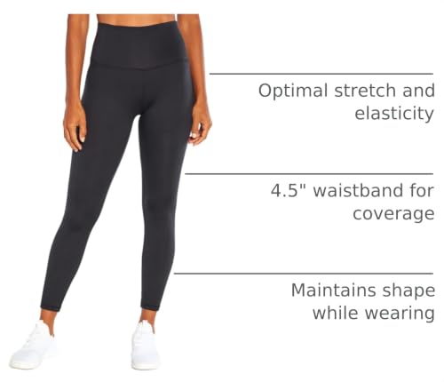 Large Black High-Rise Contender Deluxe Leggings for Women - Tummy Control