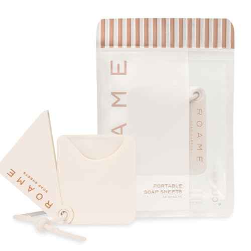 Roame Portable Soap Sheets ? Ultra-Thin Soap for Hand Moisture & Hygiene ? Water-Activated, Compact, Cruelty-Free, Eco-Friendly ? Perfect for Travel Kits & On-the-Go Use ? 50-Pack