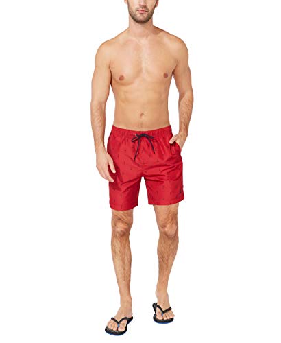Men's Quick Dry Anchor Print Swim Trunks - X-Large Racer Red