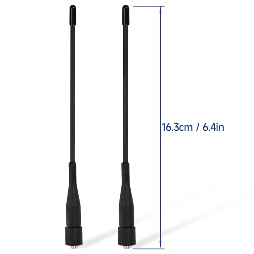 Eightwood Two Way Radio Antenna 6in, VHF/UHF Dual Band SMA Female Flexible Handheld Ham Radio Antenna 2-Pack for Baofeng Walkie Talkie UV-5R UV-82 Yaesu FT-65