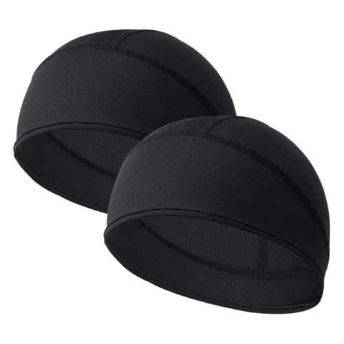 2 Pieces Skull Cap for Men Women Helmet Liner Cooling Hat Beanie Breathable Running Cycling Hat