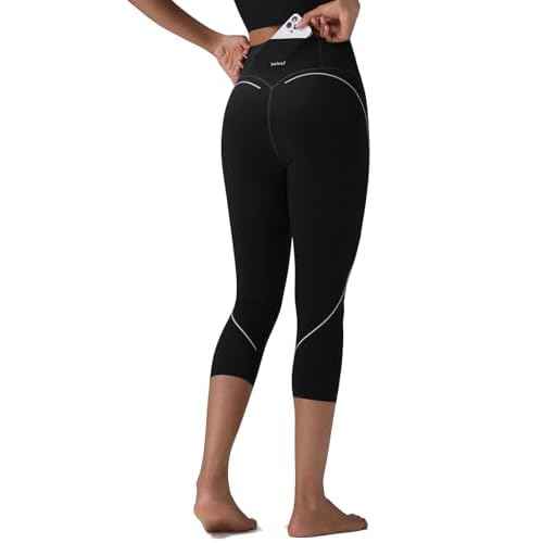 baleaf Freeleaf Broadway High Waist Capris Leggings with Pockets, Dance Yoga Workout Running Casual Summer Pants for Women