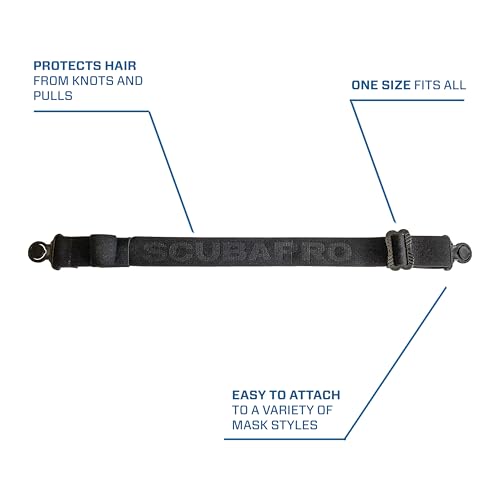 Diving Mask Strap Neoprene Replacement Strap - One Size, Full Black