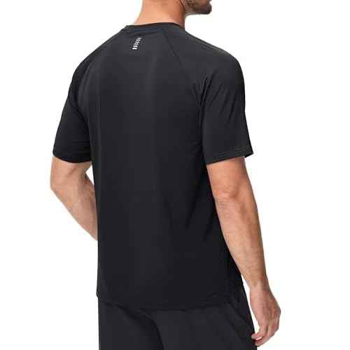 MAGCOMSEN Men's Dry Fit Shirts Mesh Short Sleeve Athletic Lightweight Workout Performance Hiking Shirt