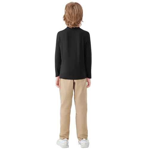 QBK Boys Turtleneck Long Sleeve Thermal Turtle Neck Sweater for Kids 4T-16 Years Soft Warm Under Shirts
