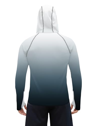 Men's UPF 50+ Sun Protection Hoodie Long Sleeve UV SPF Fishing Hiking Shirt Quick Dry Rash Guard
