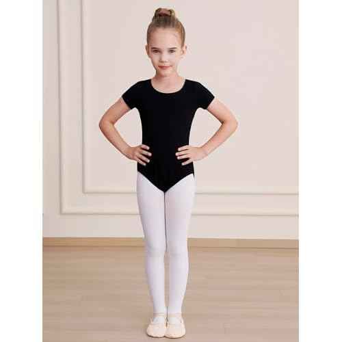 WEGETIT Gymnastics Leotards for Girls Ballet Leotard Toddler girls Bodysuit Short Sleeve Kids Dance Outfits