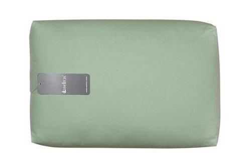 Wellrox Yoga Rectangular Bolster Pillow, Yoga Bolster for Restorative Yoga - 100% Cotton Cover, Firmness & Stability – Yin Yoga and Prenatal Meditation Yoga Pillow - Removable Washable Cover (Green)