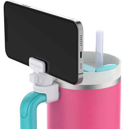 HydraClip Phone Attachment - Watch, Carry, Record, & Stay Organized, Use as Phone Stand or Tripod, Hands Free Detachable, Stanley Cup Accessories, Spring Loaded Secure Grip (White)