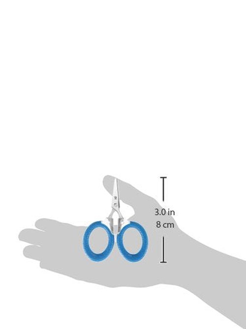 CUDA 3" Micro Scissors Durable Fishing Braid, Mono & Fluorocarbon Cutter for Saltwater & Freshwater with Dual Serrated Blades & Oversized Non-Slip Comfort Bows