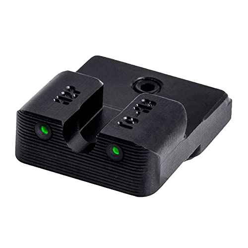 TruGlo Tritium Pro Night Sights, Compatible with H&K VP9, VP40, P30SK, P30L, 45, & 45 Tactical (Including Compact) | Glow-in-The-Dark Front & Rear Gun Sight Set with White Focus Lock Front Ring
