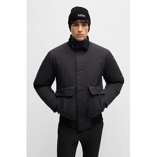 BOSS Mens Small Logo Cotton Blend Knit Hat