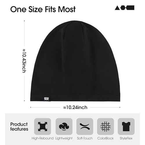 SUNMECI Thin Slouchy Beanie Hat - Soft for Chemo Hair Loss, All Day & Night Wearable Sleep Cap, Warm Stretchy for Men Women