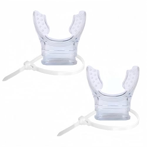 Universal Silicone Regulator Mouthpiece with Tie for Scuba Diving & Snorkeling - Clear