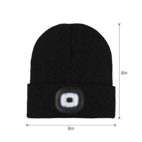 Unisex Beanie with The LED Light, for Men Women Dad Father USB Rechargeable Headlamp Caps