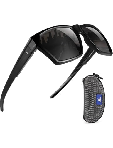 Supertrip Polarized Sports Sunglasses for Men - Matte Black Frame with Smoke Grey Lenses