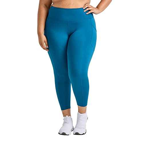 Champion Women's Plus Size Absolute 3/4 Pocket Tights, Plus Size Cropped Compression Leggings,23"