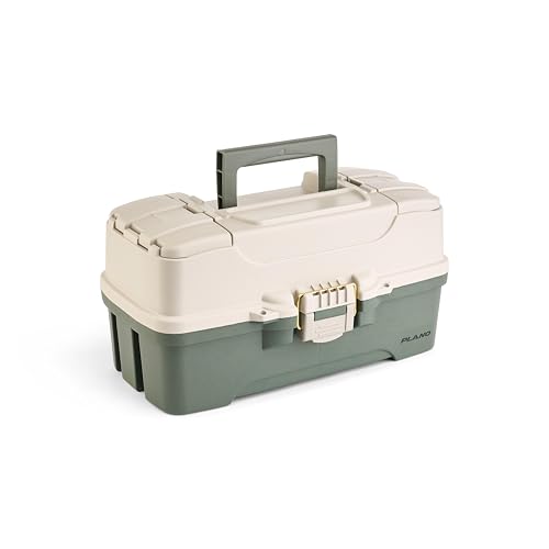 Plano Two-Tray Tackle Box - Green/Tan Portable Fishing Gear Organizer - Two-Tray