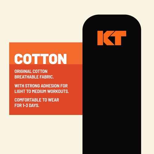 KT Tape, Original Cotton, Elastic Kinesiology Athletic Tape, 20 Count, 10¡± Precut Strips