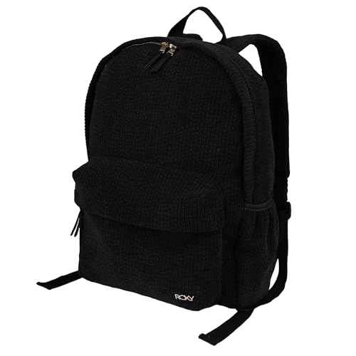 Roxy Women's Feeling Good Stylish Soft Corduroy Backpack with Padded Shoulder Straps and Exterior Storage, Anthracite, 15L