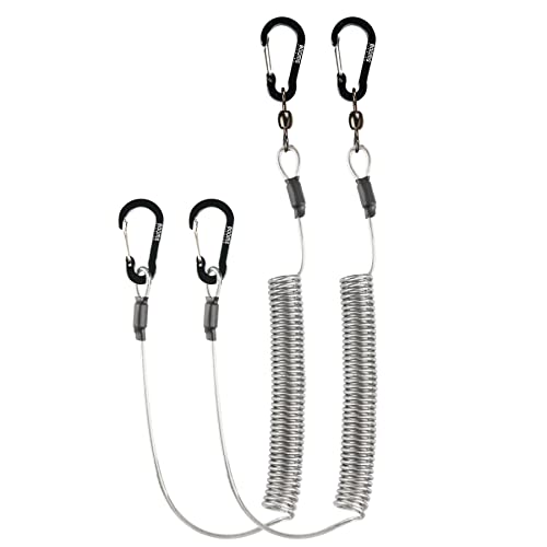 Heavy Duty Fishing Tether for Kayak Paddle & Rod Safety - 2 Black