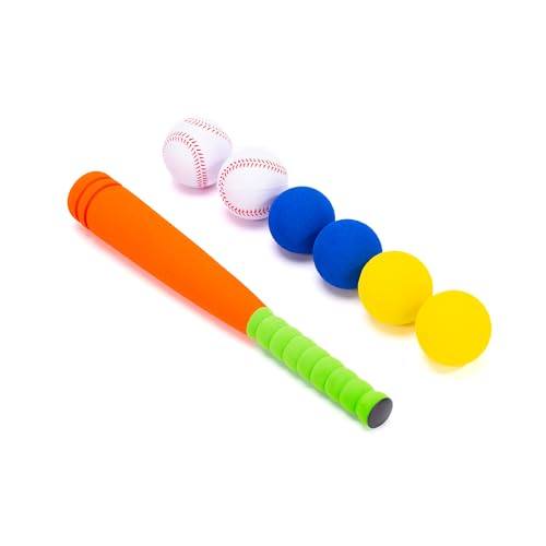 Kids Foam Baseball Bat and Ball Set - Safe Indoor Outdoor Toddler Sport Toy
