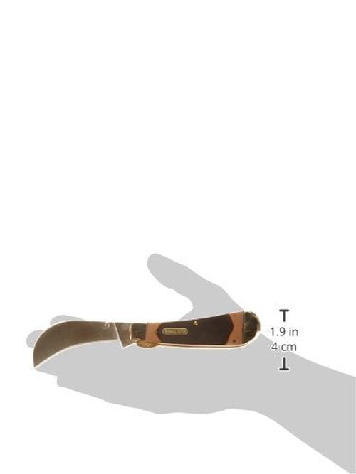 Old Timer 216OT Hawkbill Pruner 7in Traditional Folding Pocket Knife with Belt Clip, 3in High Carbon Stainless Steel Pruner Blade, and Sawcut Handle for EDC, Pruning, Gardening, Weeding, and Outdoors