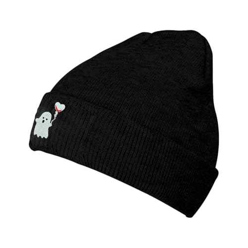 Fish Embroidery Beanie Hat Winter Warm Knit Cuffed Skull Cap for Women Men