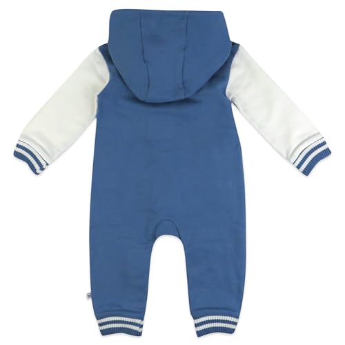 Baby Boys Hoodie Coverall - Team Varsity Organic Cotton Newborn Blue
